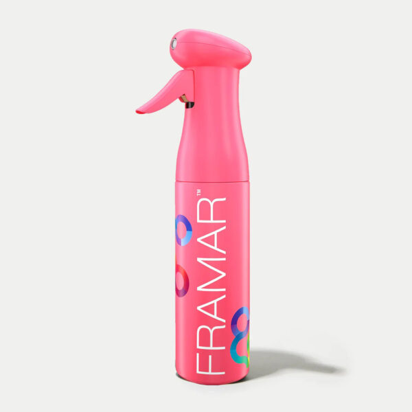 Framar črna steklenica za vodo s pršilko 250ml ROZA